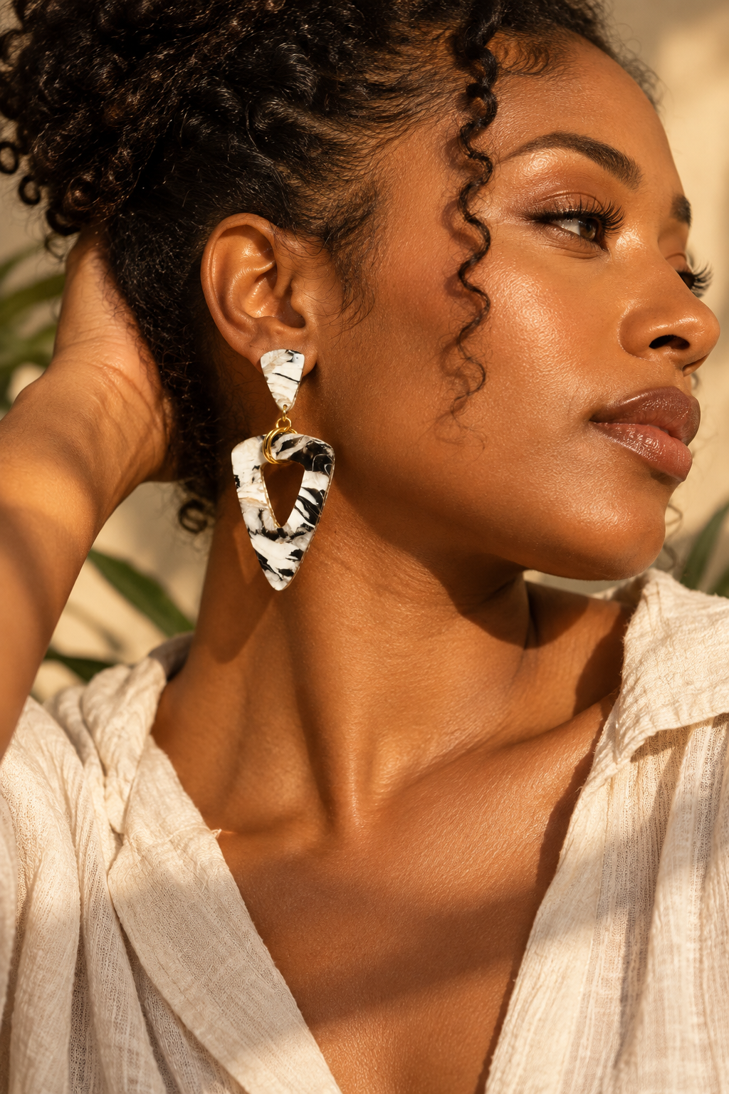 Noir Marble Statement Earrings