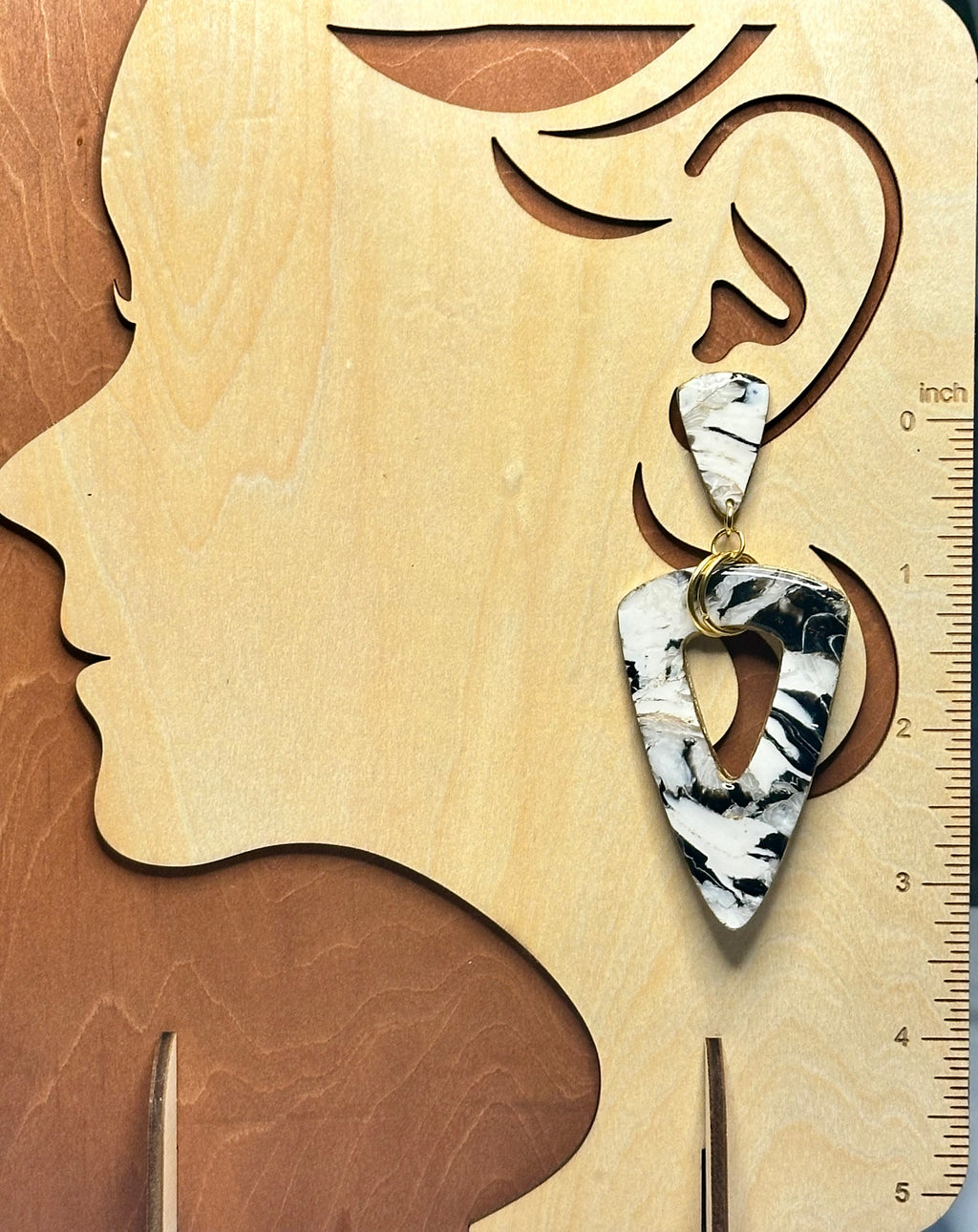 Noir Marble Statement Earrings