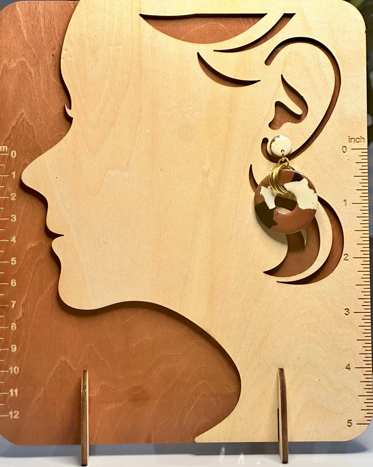 Mocha Terrazzo Circle Drop Earrings