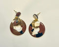 Mocha Terrazzo Circle Drop Earrings
