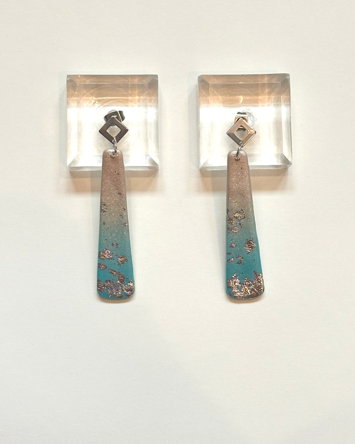 Seaglass Column Drop Earrings